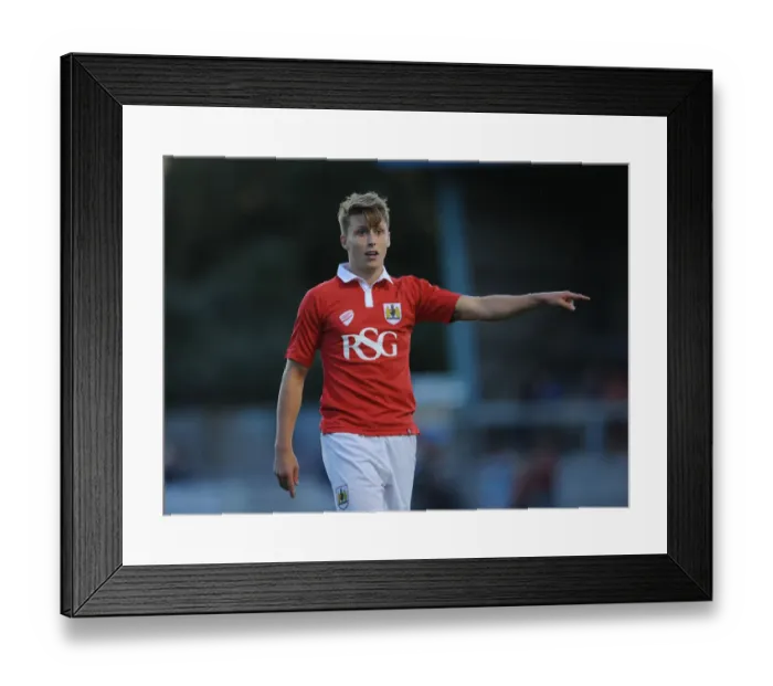 Framed Print : Bristol City's New Signing Luke Freeman Poses with Trophy at Woodspring Stadium after Pre-Season Friendly against Weston Super Mare, July 2014