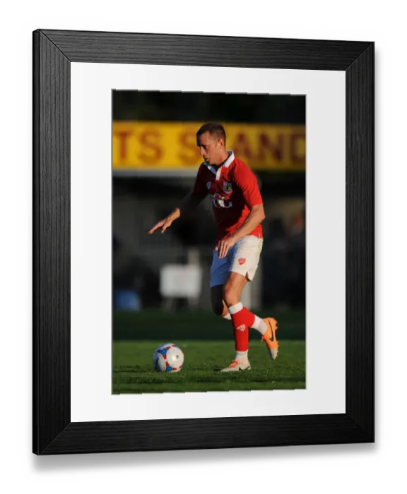 Framed Print : Bristol City's New Signing, Aaron Wilbraham in Action: Pre-Season Friendly vs. Weston Super Mare (July 2014)