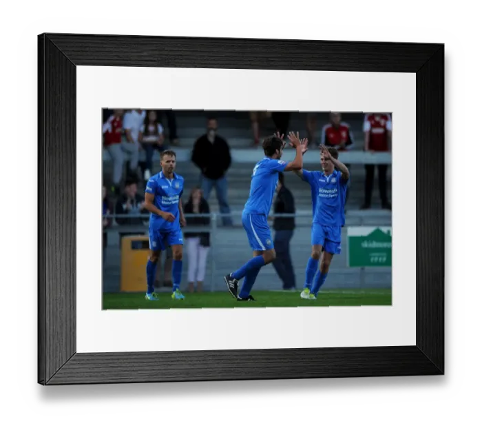 Framed Print : Jake Harris of Weston-super-Mare Celebrates Goal Against Bristol City, Pre-Season Friendly 2014 Framed Print : Jake Harris of Weston-super-Mare Celebrates Goal Against Bristol City, Pre-Season Friendly 2014