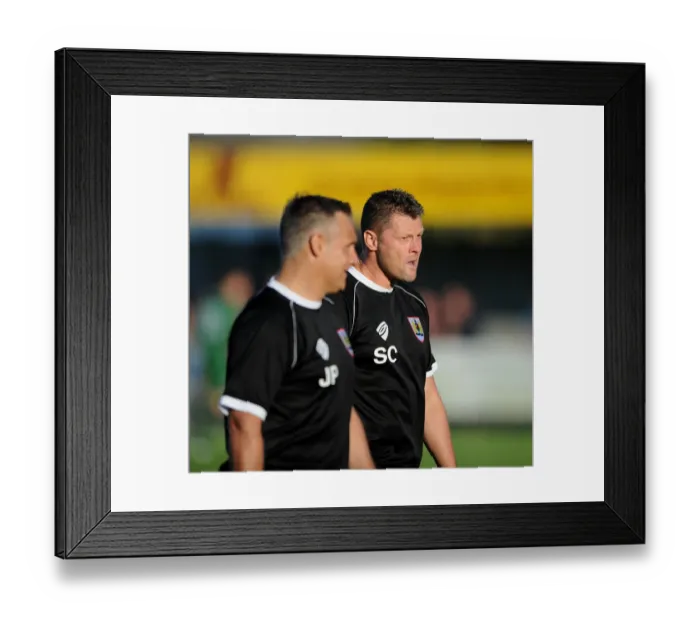 Framed Print : Steve Cotterill Leads Bristol City in Pre-Season Friendly against Weston Super Mare, 2014