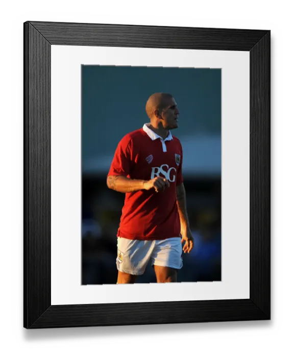 Framed Print : Bristol City's Adam El-Abd in Pre-Season Form at Woodspring Stadium Framed Print : Bristol City's Adam El-Abd in Pre-Season Form at Woodspring Stadium
