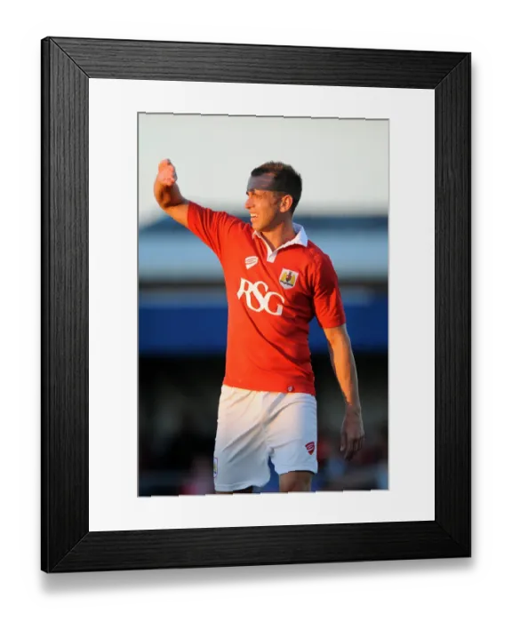 Framed Print : Aaron Wilbraham's Debut: Bristol City vs. Weston Super Mare, July 2014