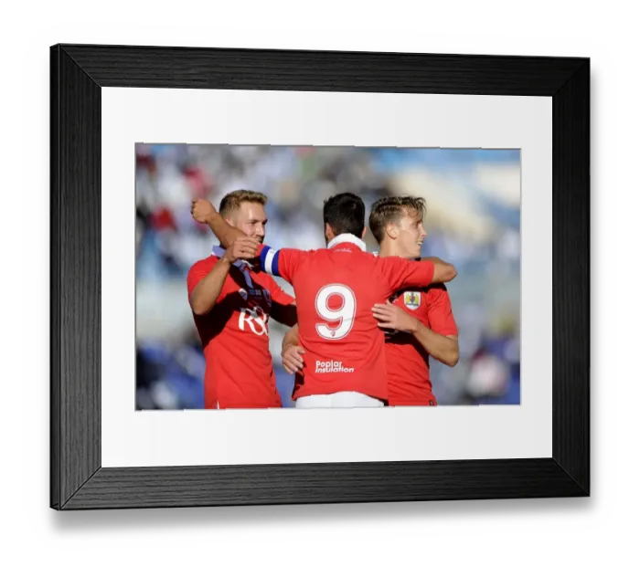 Framed Print : Bristol City's Sam Baldock Celebrates Goal Against Extension Gunners (2014) Framed Print : Bristol City's Sam Baldock Celebrates Goal Against Extension Gunners (2014)