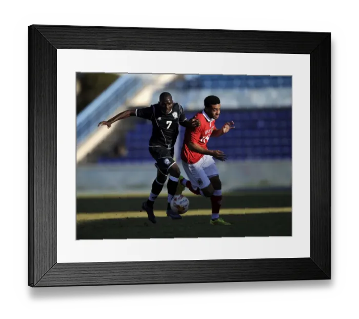 Framed Print : Intense Rivalry: Derrick Williams vs Tobo Piet - Extension Gunners vs Bristol City Football Clash, 2014