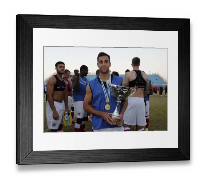 Framed Print : Sam Baldock of Bristol City Holds the Friendship Cup After Victory Against Extension Gunners in Botswana, 2014 Framed Print : Sam Baldock of Bristol City Holds the Friendship Cup After Victory Against Extension Gunners in Botswana, 2014