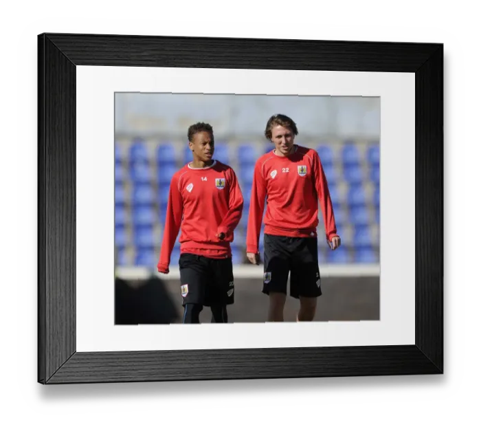Framed Print : Bobby Reid and Luke Ayling of Bristol City Face Off Against Extension Gunners in Botswana, 2014 Framed Print : Bobby Reid and Luke Ayling of Bristol City Face Off Against Extension Gunners in Botswana, 2014