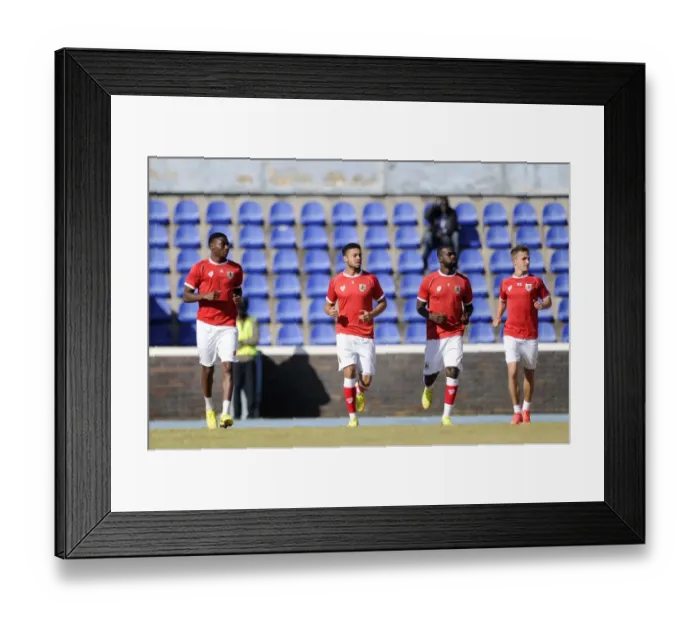 Framed Print : Bristol City Players Warm Up Ahead of Extension Gunners Clash in Botswana, 2014 Framed Print : Bristol City Players Warm Up Ahead of Extension Gunners Clash in Botswana, 2014