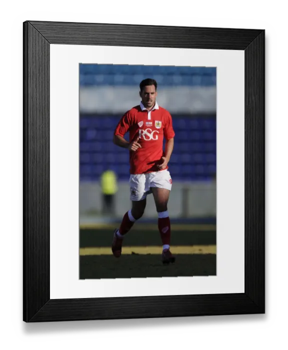 Framed Print : Greg Cunningham of Bristol City in Action Against Extension Gunners in Botswana, 2014