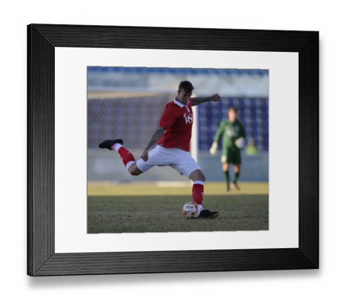 Framed Print : Aden Flint in Action: Bristol City vs Extension Gunners, Botswana 2014
