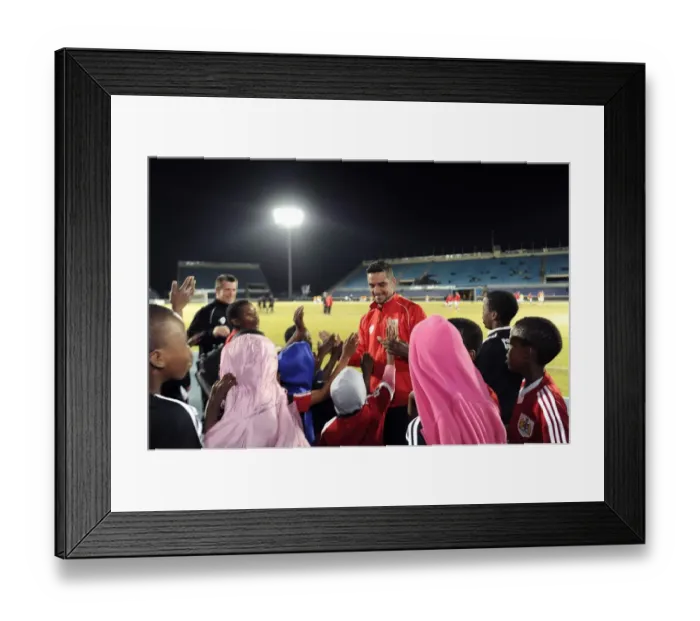 Framed Print : Bristol City Footballers Connect with Children from SOS Village in Botswana after Donation Framed Print : Bristol City Footballers Connect with Children from SOS Village in Botswana after Donation
