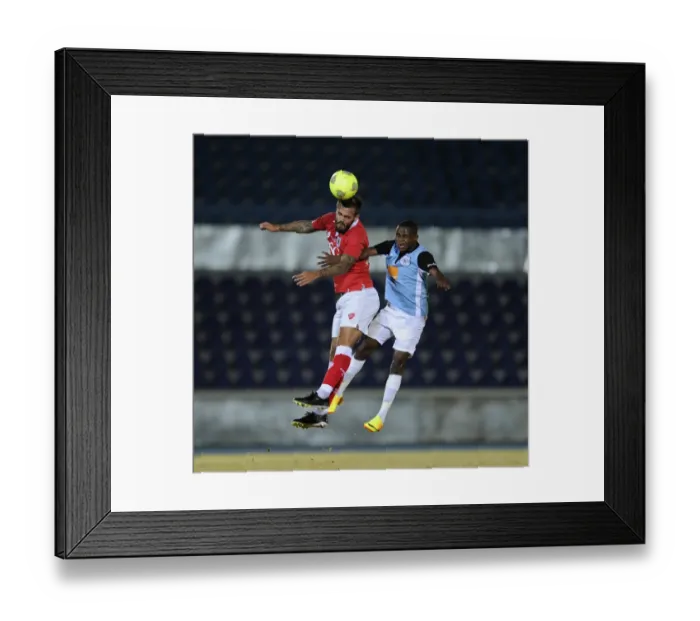 Framed Print : Marlon Pack Goes for Header: Botswana vs. Bristol City Football Clash, July 2014