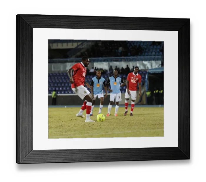 Framed Print : Jay Emmanuel-Thomas Scores Penalty for Bristol City against Botswana, 2014 Framed Print : Jay Emmanuel-Thomas Scores Penalty for Bristol City against Botswana, 2014