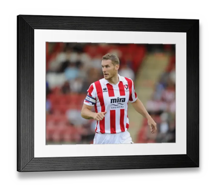 Framed Print : Bristol City vs Cheltenham Town: Matt Taylor in Action at Whaddon Road (July 29, 2014)