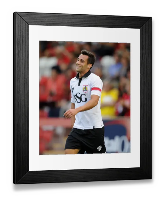 Framed Print : Bristol City's Sam Baldock Scores the Winning Goal in Pre-Season Victory over Cheltenham Town Framed Print : Bristol City's Sam Baldock Scores the Winning Goal in Pre-Season Victory over Cheltenham Town