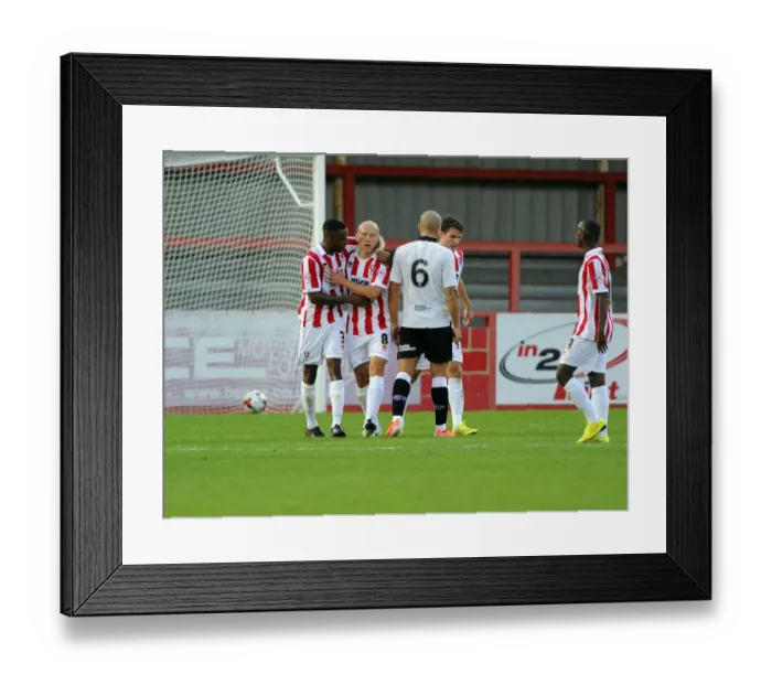 Framed Print : Matt Richards Celebrates Penalty Goal: Cheltenham Town vs. Bristol City, 2014 Framed Print : Matt Richards Celebrates Penalty Goal: Cheltenham Town vs. Bristol City, 2014