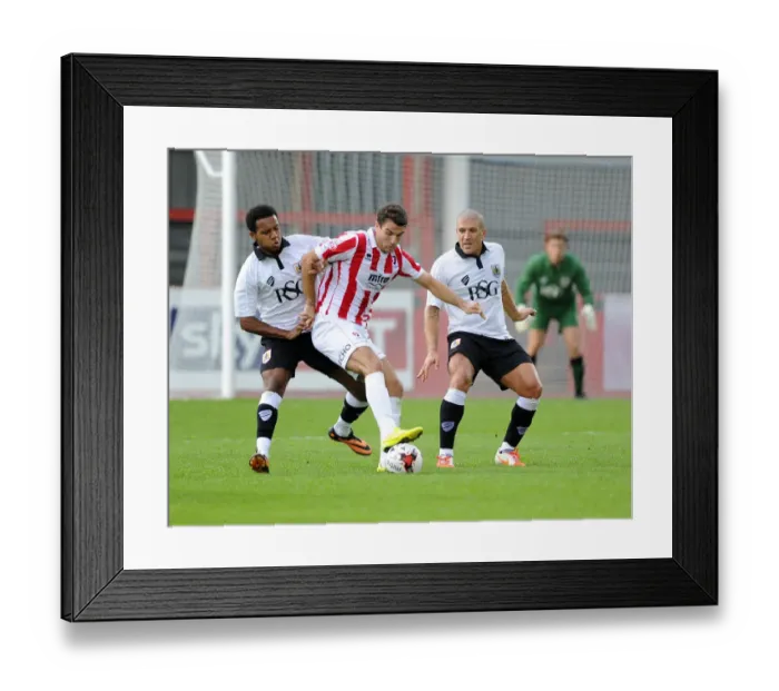 Framed Print : Bristol City's Korey Smith and Adam El-Abd Clash with Cheltenham Town's Terry Gornell in Pre-Season Friendly