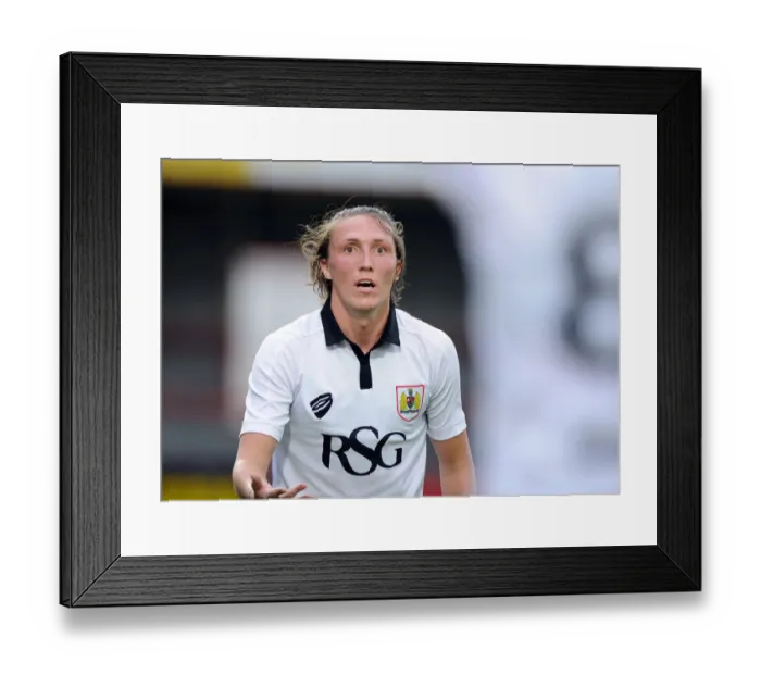 Framed Print : Bristol City's Luke Ayling in Pre-Season Action Against Cheltenham Town, 2014