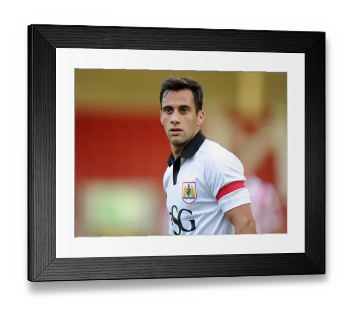 Framed Print : Bristol City's Sam Baldock Scores the Winning Goal in Pre-Season Victory Over Cheltenham Town (July 2014)