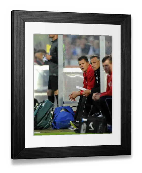 Framed Print : Steve Cotterill Leads Bristol City in Pre-Season Friendly against Cheltenham Town, July 2014 Framed Print : Steve Cotterill Leads Bristol City in Pre-Season Friendly against Cheltenham Town, July 2014