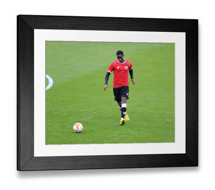 Framed Print : Bristol City's Jordan Wynter in Pre-Season Form: Cheltenham Town vs. Bristol City (2014)