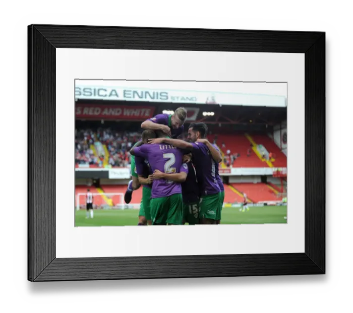 Framed Print : Aaron Wilbraham's Stunner: Bristol City's Thrilling Start to the Season vs Sheffield United Framed Print : Aaron Wilbraham's Stunner: Bristol City's Thrilling Start to the Season vs Sheffield United