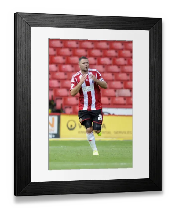 Framed Print : Michael Higdon's Thrilling Goal Celebration: A Memorable Moment from Sheffield United vs. Bristol City (Sky Bet League One, 2014)
