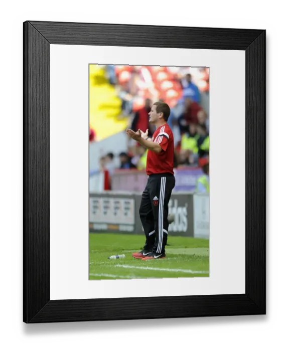 Framed Print : Nigel Clough Kicks Off Sheffield United's League One Campaign Against Bristol City Framed Print : Nigel Clough Kicks Off Sheffield United's League One Campaign Against Bristol City