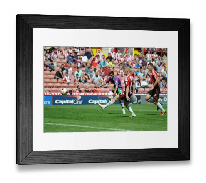 Framed Print : Bristol City's Sam Baldock Aims for Glory: First Shot of Sky Bet League One Season at Bramal Lane (Sheffield United vs. Bristol City) Framed Print : Bristol City's Sam Baldock Aims for Glory: First Shot of Sky Bet League One Season at Bramal Lane (Sheffield United vs. Bristol City)