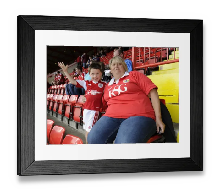 Framed Print : Bristol City Fans Kick Off League One Season at Bramal Lane