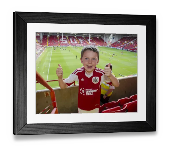Framed Print : Young Bristol City Fan's Excitement at First League One Match: Sheffield United vs. Bristol City at Bramall Lane (09.08.2014) Framed Print : Young Bristol City Fan's Excitement at First League One Match: Sheffield United vs. Bristol City at Bramall Lane (09.08.2014)