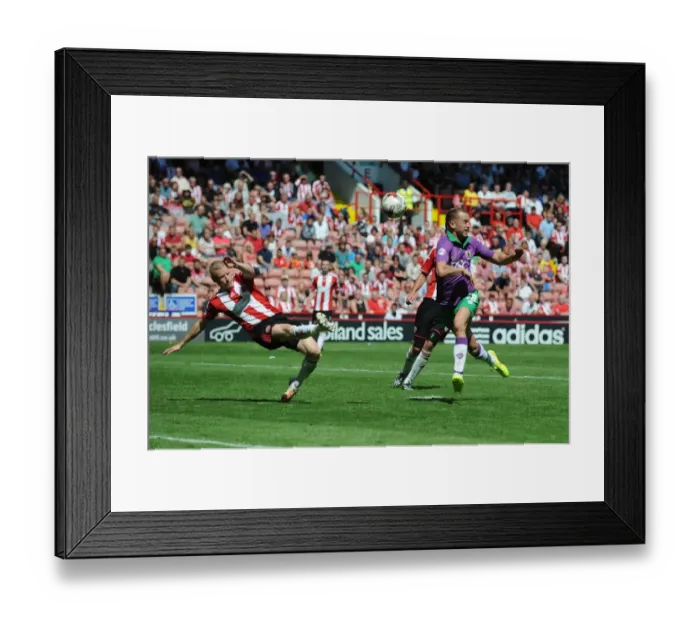 Framed Print : Aaron Wilbraham Chases Down the Ball: Sheffield United vs. Bristol City, Sky Bet League One Opening Game (09.08.14)