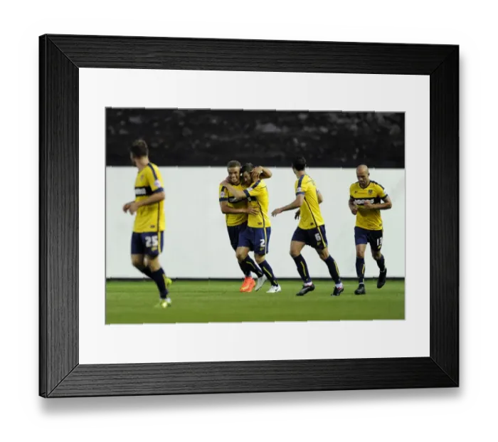 Framed Print : Carlton Morris's Goal: Oxford United Celebrate at Ashton Gate Framed Print : Carlton Morris's Goal: Oxford United Celebrate at Ashton Gate