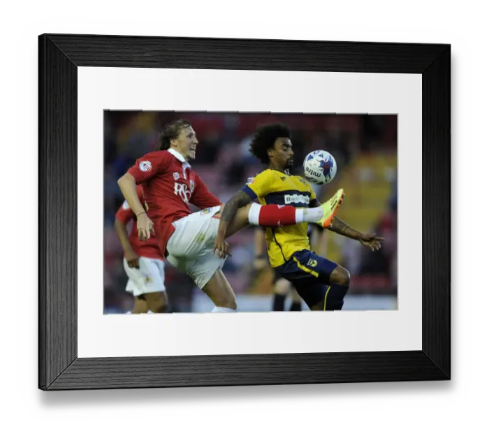Framed Print : Bristol City vs Oxford United: Luke Ayling Tackles Junior Brown in First Round Capital One Cup Clash Framed Print : Bristol City vs Oxford United: Luke Ayling Tackles Junior Brown in First Round Capital One Cup Clash