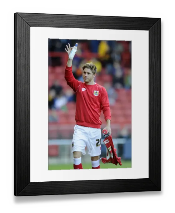 Framed Print : Bristol City's Wes Burns in Action Against Oxford United, Capital One Cup First Round, Ashton Gate