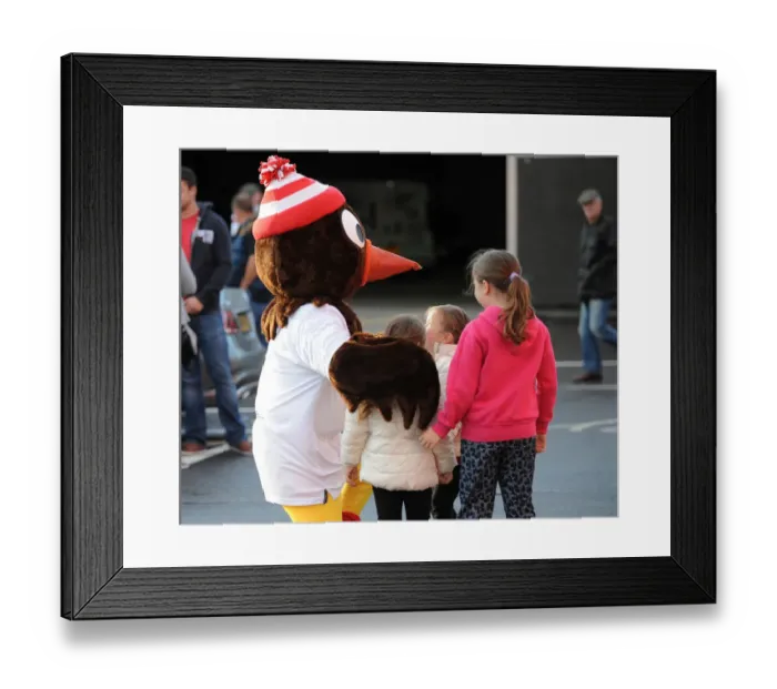 Framed Print : Young Fans Enjoy Scrumpy at Bristol City vs Oxford United Football Match, Ashton Gate, 2014 Framed Print : Young Fans Enjoy Scrumpy at Bristol City vs Oxford United Football Match, Ashton Gate, 2014