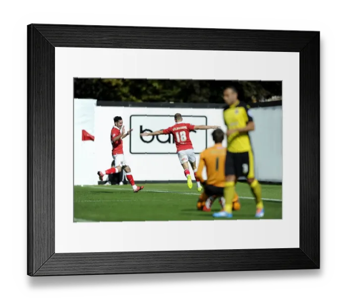Framed Print : Aaron Wilbraham's Goal Celebration: Bristol City vs Colchester United, Sky Bet League One, 2014 Framed Print : Aaron Wilbraham's Goal Celebration: Bristol City vs Colchester United, Sky Bet League One, 2014
