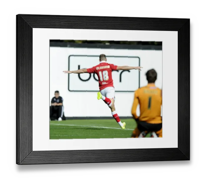 Framed Print : Aaron Wilbraham's Euphoric Goal Celebration: A Standout Moment at Ashton Gate (Bristol City vs Colchester United, Sky Bet League One, 2014) Framed Print : Aaron Wilbraham's Euphoric Goal Celebration: A Standout Moment at Ashton Gate (Bristol City vs Colchester United, Sky Bet League One, 2014)