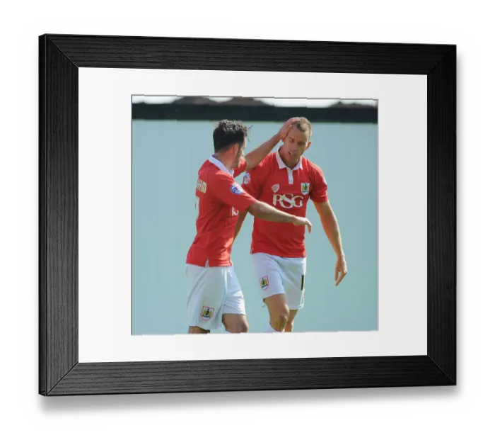 Framed Print : Bristol City: Wilbraham and Cunningham's Thrilling Goal Celebration (Bristol City vs Colchester United, 2014) Framed Print : Bristol City: Wilbraham and Cunningham's Thrilling Goal Celebration (Bristol City vs Colchester United, 2014)