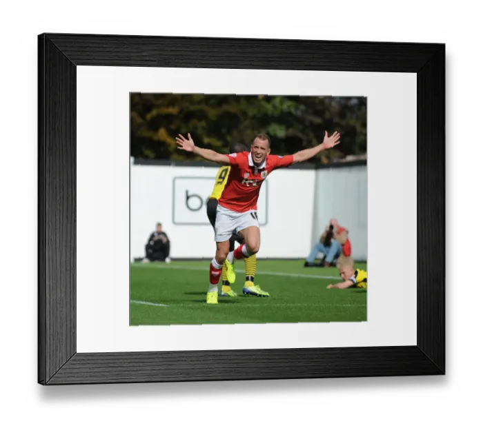 Framed Print : Aaron Wilbraham's Thrilling Goal Celebration: A Moment of Triumph for Bristol City at Ashton Gate (2014)