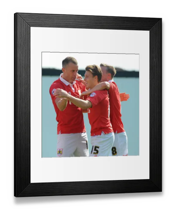 Framed Print : Bristol City: Wilbraham's Thrilling Goal Celebration vs Colchester United (August 16, 2014) Framed Print : Bristol City: Wilbraham's Thrilling Goal Celebration vs Colchester United (August 16, 2014)