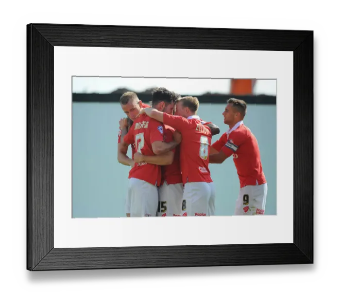 Framed Print : Bristol City: Wilbraham's Euphoric Goal Celebration vs Colchester United (August 16, 2014)