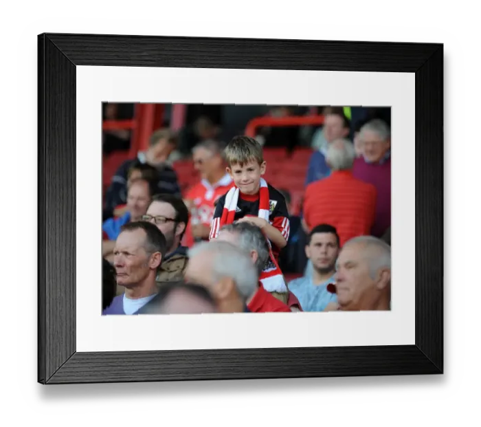 Framed Print : Young Fan's Excitement at Bristol City vs Colchester United, Sky Bet League One Match at Ashton Gate Framed Print : Young Fan's Excitement at Bristol City vs Colchester United, Sky Bet League One Match at Ashton Gate