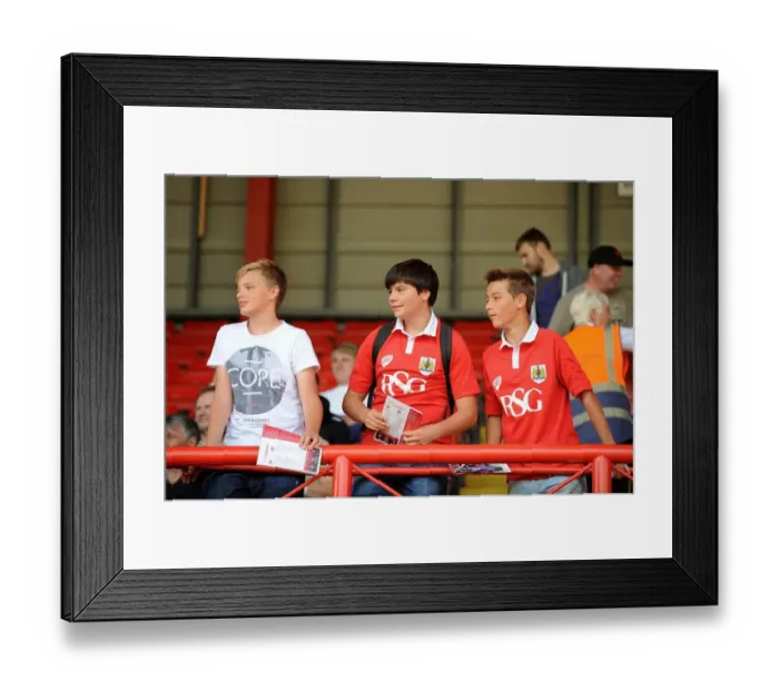 Framed Print : A Sea of Passion: Bristol City Fans in Full Swing at Ashton Gate during Sky Bet League One Match vs Colchester United