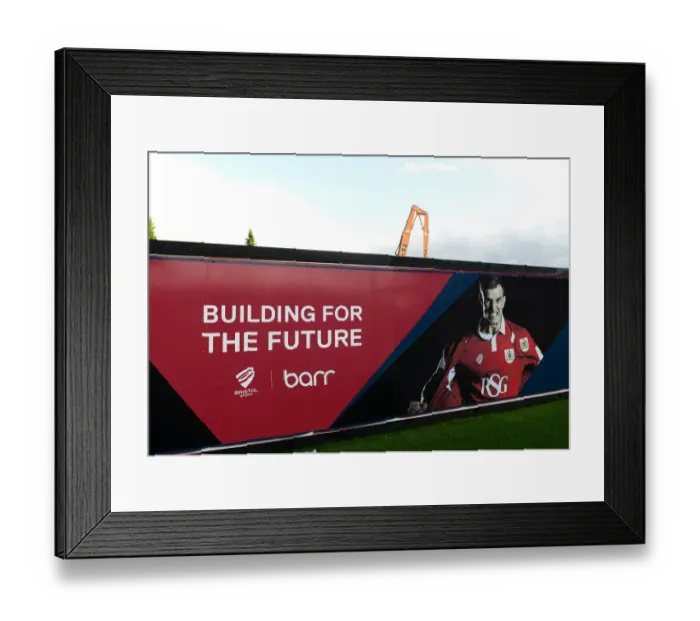 Framed Print : South Stand Transformation at Ashton Gate: Full Steam Ahead Before Leyton Orient Clash (August 2014)