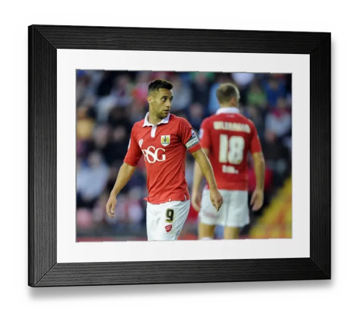 Framed Print : Bristol City: Sam Baldock and Aaron Wilbraham in Action against Leyton Orient, 2014