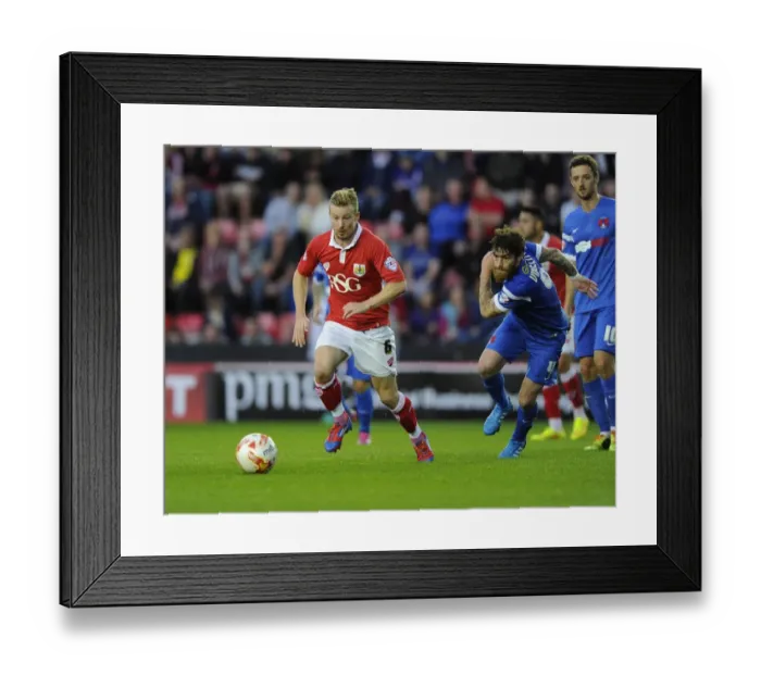 Framed Print : Intense Rivalry: Elliott vs Vincelot's Battle for Supremacy in the Sky Bet League One Clash between Bristol City and Leyton Orient