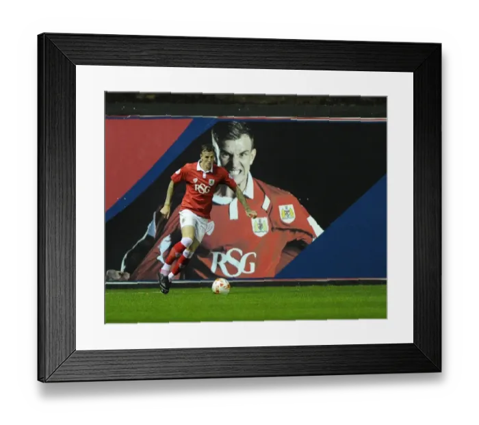 Framed Print : Aden Flint's Pride: Bristol City Footballer Stands Tall Against Leyton Orient in 2014
