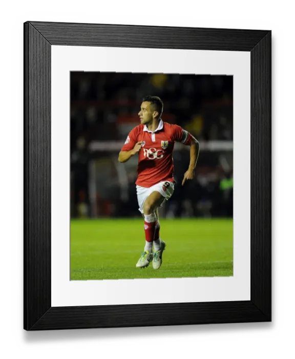 Framed Print : Sam Baldock's Thrilling Goal: A Stunning Moment for Bristol City Against Leyton Orient (August 2014)
