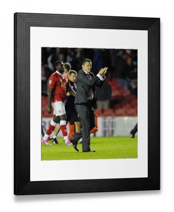 Framed Print : Steve Cotterill Appreciates Fans Support: Bristol City vs Leyton Orient, 2014 Framed Print : Steve Cotterill Appreciates Fans Support: Bristol City vs Leyton Orient, 2014