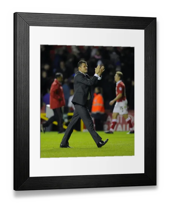 Framed Print : Steve Cotterill Salutes Fans: Bristol City's Manager Shows Appreciation After August 2014 Win vs Leyton Orient Framed Print : Steve Cotterill Salutes Fans: Bristol City's Manager Shows Appreciation After August 2014 Win vs Leyton Orient